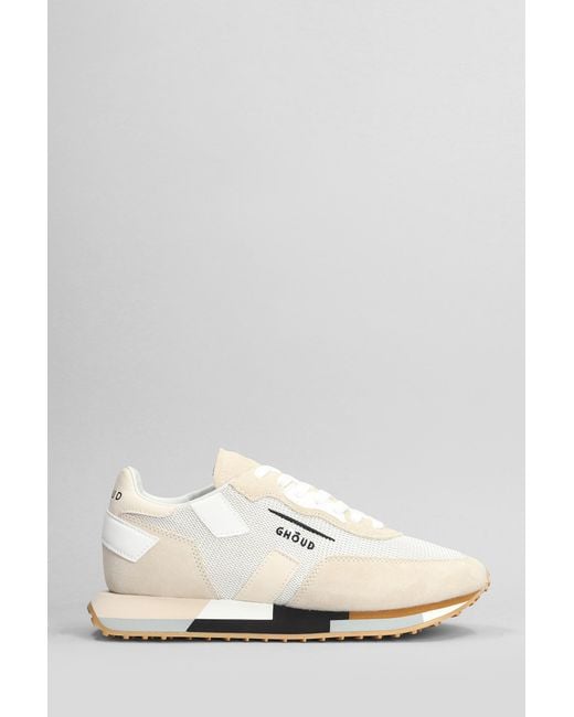 GHOUD VENICE White Rush Multi Sneakers In Beige Suede And Fabric