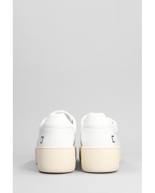 Date Step Sneakers In White Leather