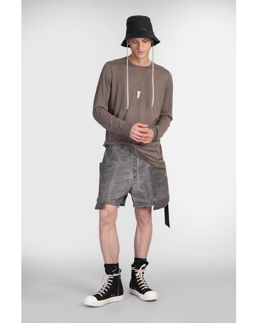 Shorts Stefan cargo short in Cotone Grigio di Rick Owens in Gray da Uomo