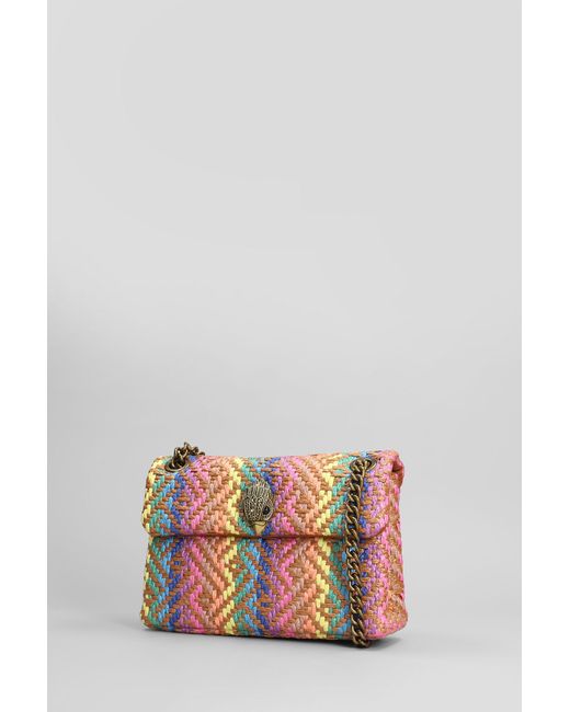 Kurt Geiger Mini Kensington Shoulder Bag In Multicolor Raffia