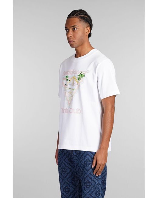 T-Shirt in Cotone Bianco di Casablanca in White da Uomo