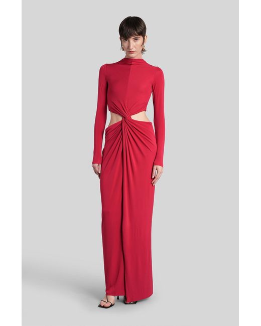 Cult Gaia Keri Long Dress In Red Viscose | Lyst