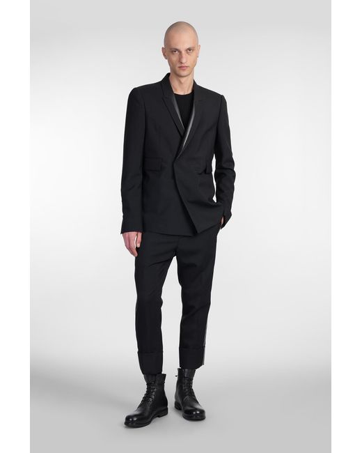 Pantalone N 7 in Lana Nera di SAPIO in Black da Uomo