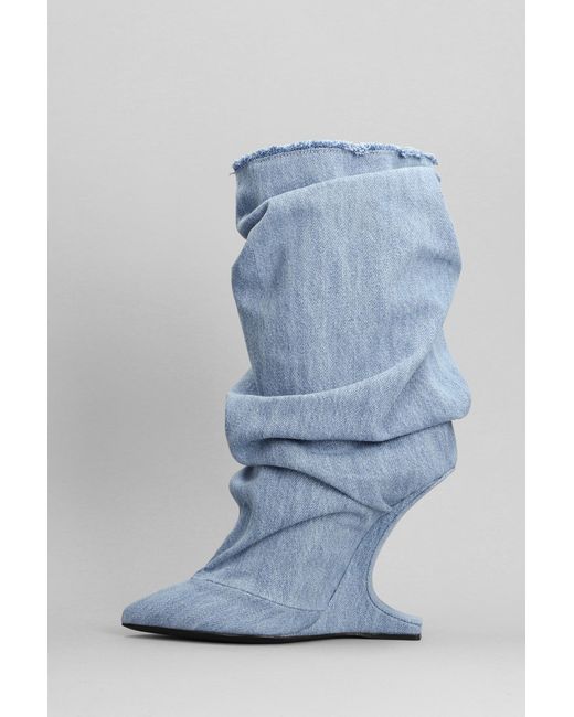 Nicolo' Beretta Boots In Blue Denim