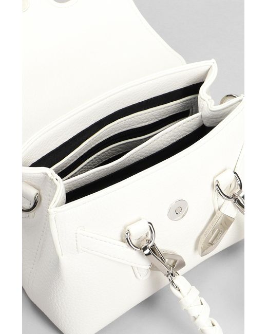 Secret Pon-pon Multicolor Quiny Xsmall Shoulder Bag In White Leather