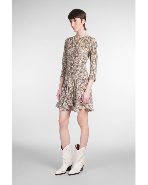 Abito donna Octavia in Seta Beige di Isabel Marant in White