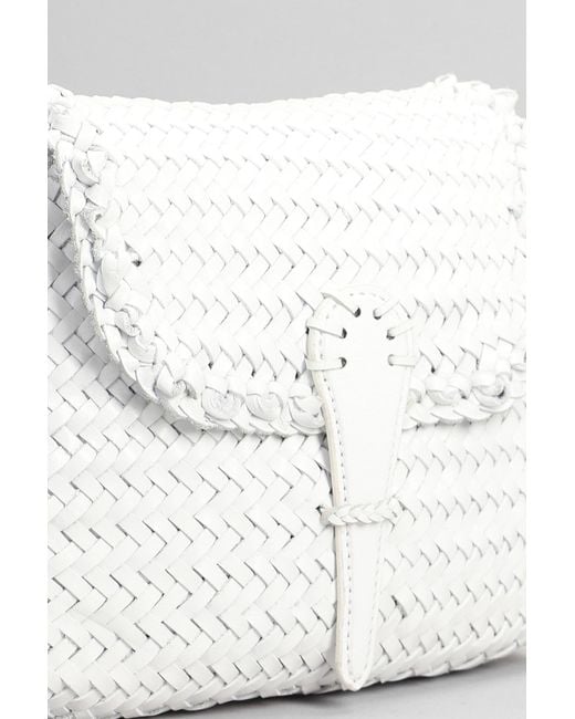 Dragon Diffusion Mini City Shoulder Bag In White Leather
