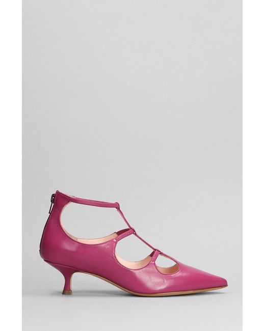 Anna F. Pink Pumps In Viola Leather