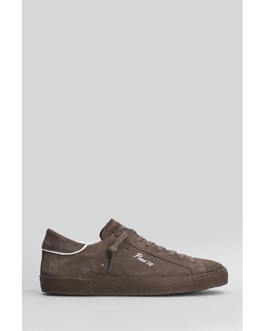 Sneakers Prsx Low in pelle e camoscio Marrone di Philippe Model in Brown da Uomo