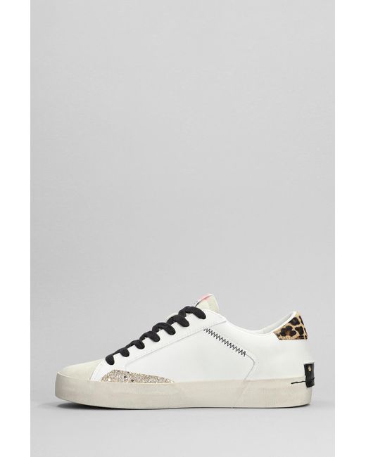 Crime London Multicolor Sneakers In White Suede And Leather