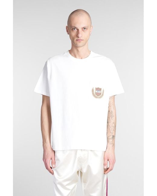 T-Shirt in Cotone Bianco di Bode in White da Uomo