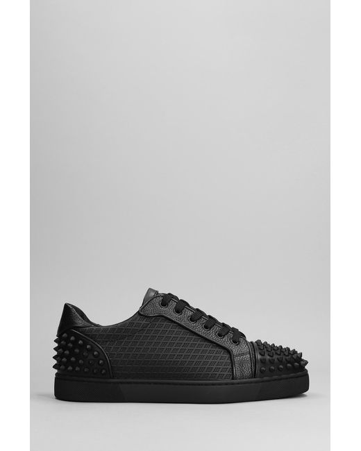 Sneakers in Pelle Nera di Christian Louboutin in Black da Uomo