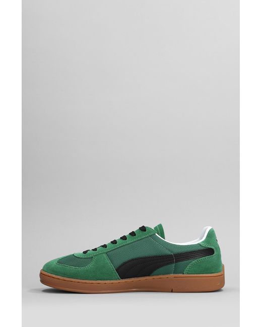PUMA Super Team Og Sneakers In Green Suede And Fabric for men