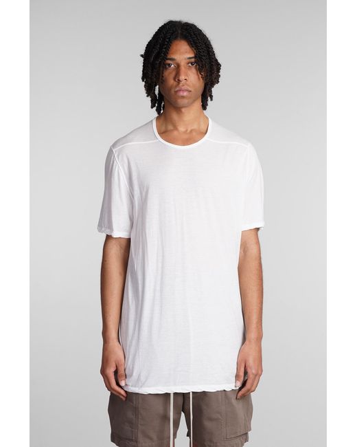 T-Shirt Level t in Cotone Bianco di Rick Owens in White da Uomo