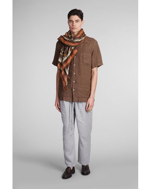 Massimo Alba Venice Shirt In Brown Linen for men