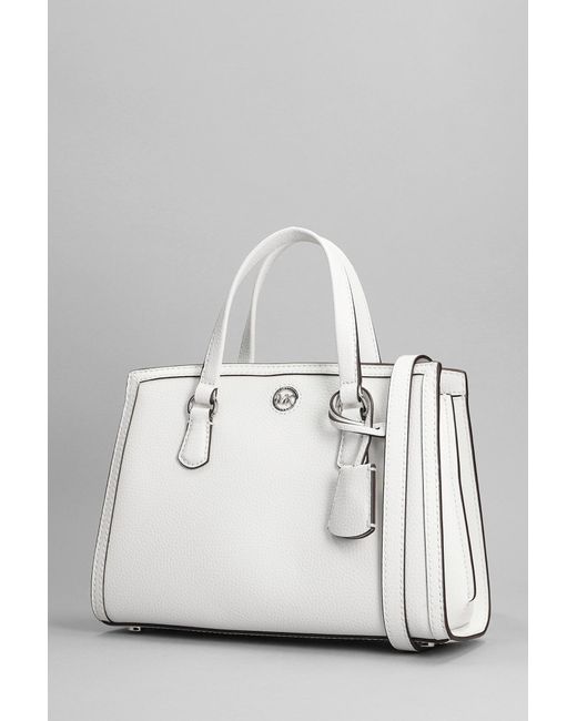 Michael Kors Chantal Hand Bag In White Leather | Lyst