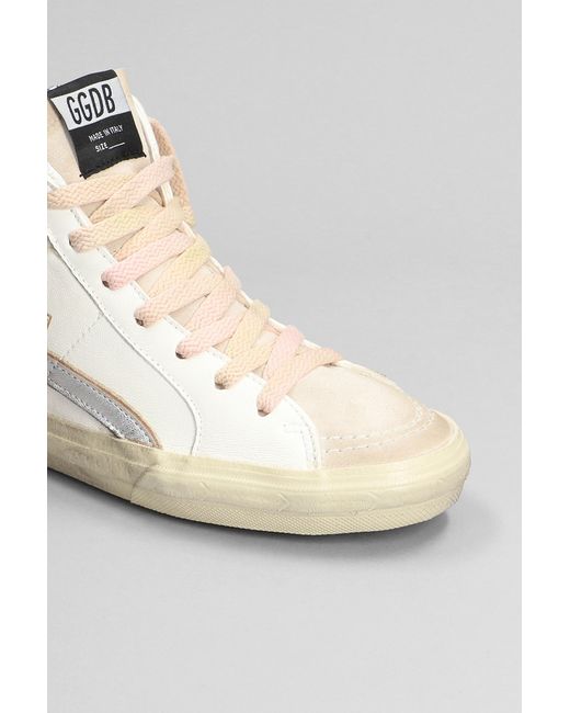 Sneakers Slide in pelle e camoscio Bianco di Golden Goose Deluxe Brand in White
