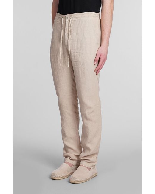 120 Natural Pants In Beige Linen for men