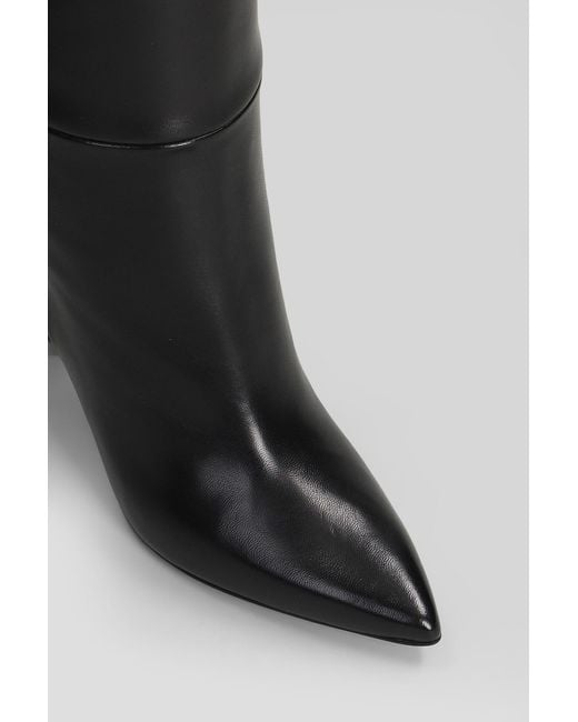 Anna F. High Heels Boots In Black Leather