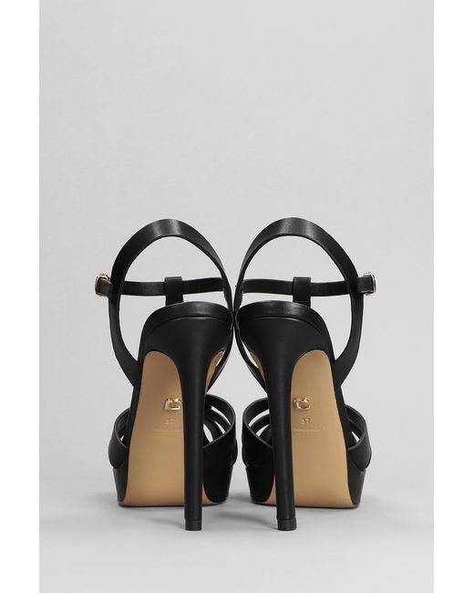Lola Cruz Aria Platform Sandals In Black Leather