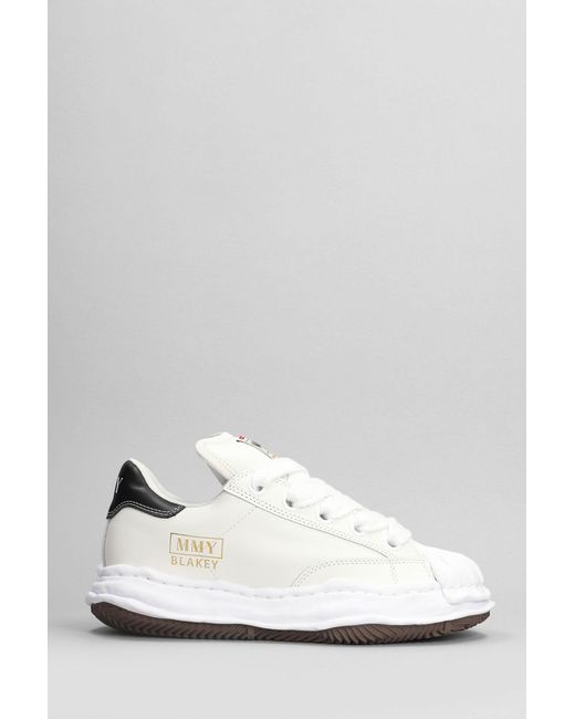 Sneakers Blakey in Pelle Bianca di Maison Mihara Yasuhiro in White da Uomo