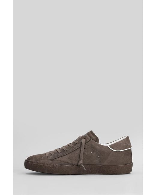 Sneakers Prsx Low in pelle e camoscio Marrone di Philippe Model in Brown da Uomo