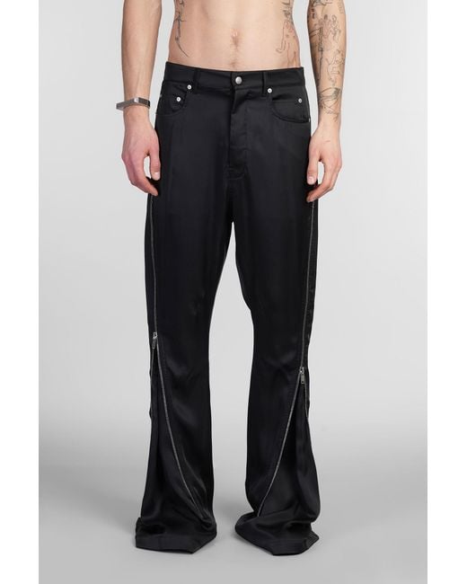 Pantalone Bolan banana in acetato Nero di Rick Owens in Black da Uomo