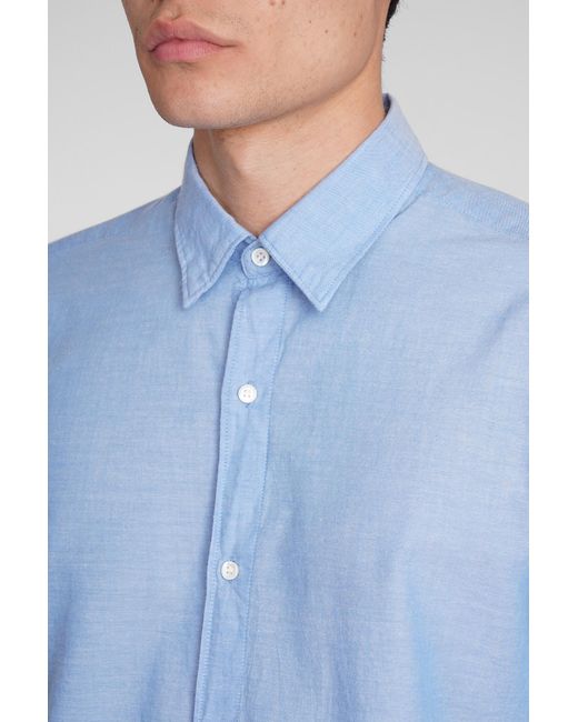 Aspesi Blue Camicia Ridotta Ii Shirt In Cyan Cotton for men