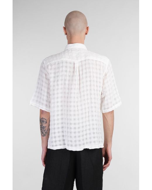 Camicia Stefano in lino Beige di Costumein in White da Uomo