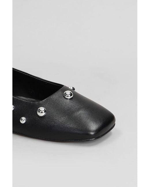 Ballerine in Pelle Nera di Carrano in Gray