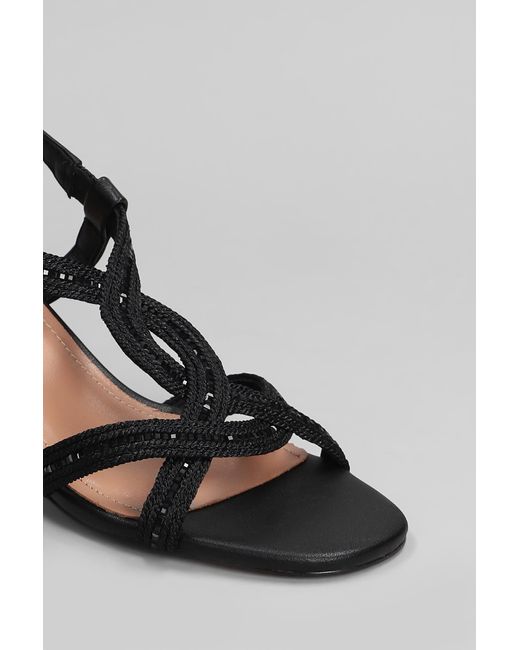 Sandali Ayla in pelle e tessuto Nero di Bibi Lou in Black