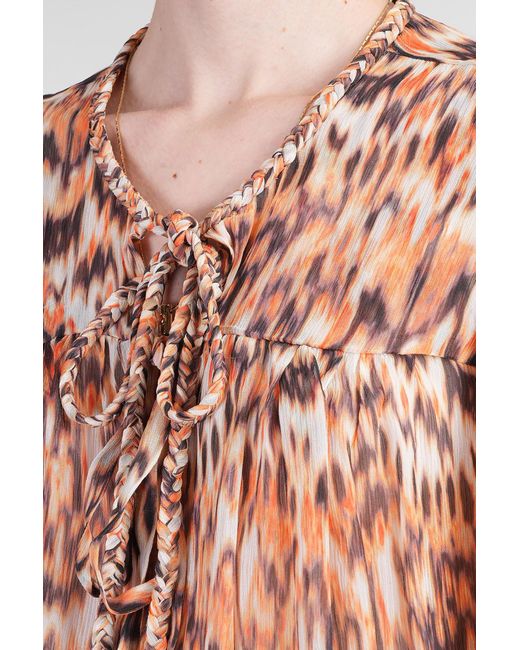 Blusa Ametissa in Seta Multicolor di Isabel Marant in Pink
