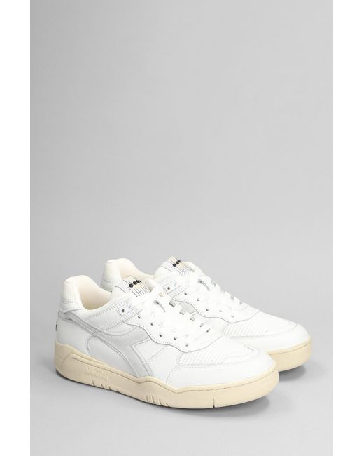 Sneakers B.560 Used in Pelle Bianca di Diadora in White da Uomo