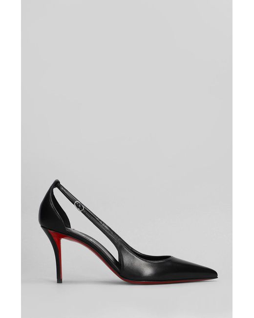 Decollete Apostrophatoric 80 in Pelle Nera di Christian Louboutin in Black
