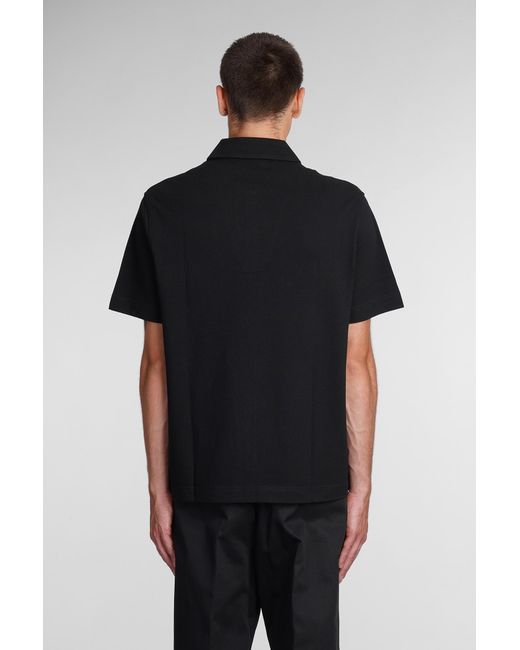 Palm Angels Black Polo In Cotton for men