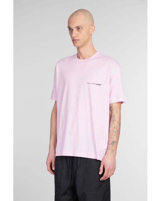 T-Shirt in Cotone Rosa di Comme des Garçons in White da Uomo