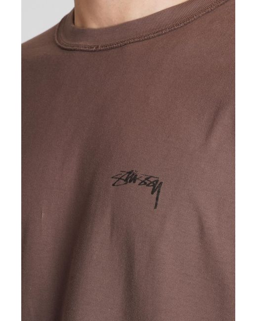 Stussy Brown T-shirt In Black Cotton for men