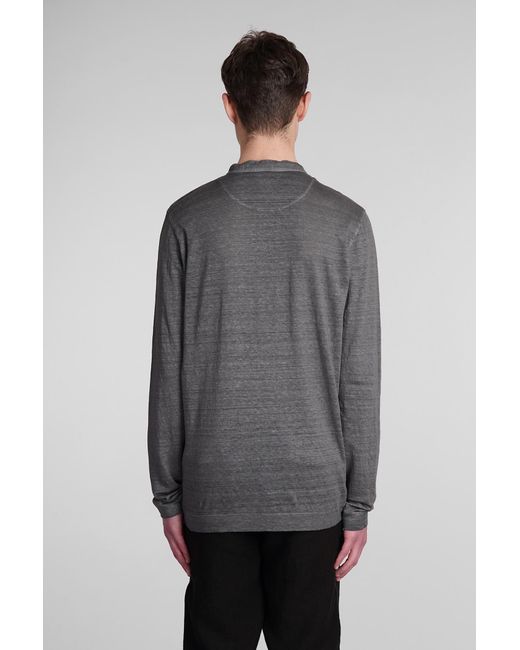 120 Gray T-shirt In Grey Linen for men