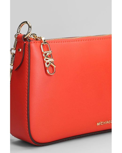 Borsa a spalla Empire in Pelle Rossa di Michael Kors in Red