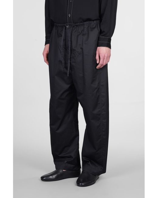 Pantalone in Cotone Nero di Lemaire in Black da Uomo