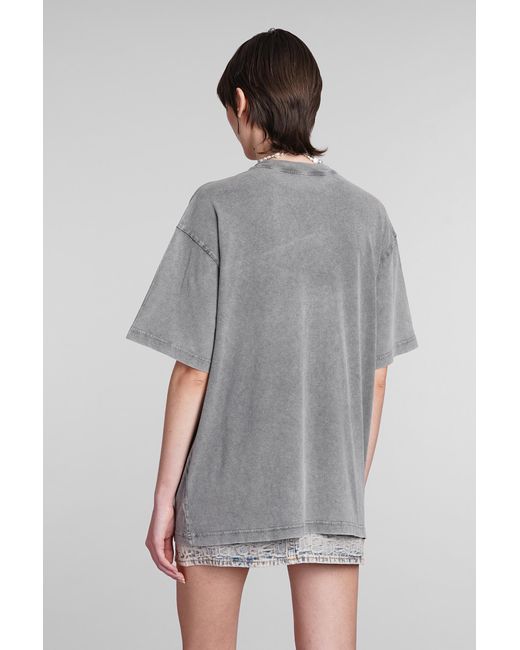T-Shirt in Cotone Grigio di Acne in Gray