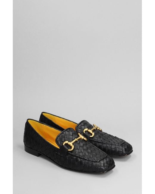 Mara Bini Gray Loafers In Black Leather