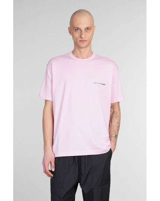 T-Shirt in Cotone Rosa di Comme des Garçons in White da Uomo