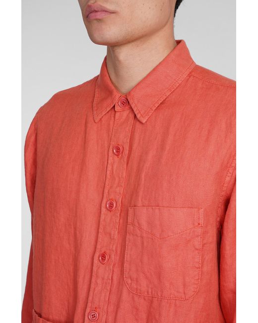 Camicia Camicia UT in Canapa Arancione di Aspesi in Red da Uomo