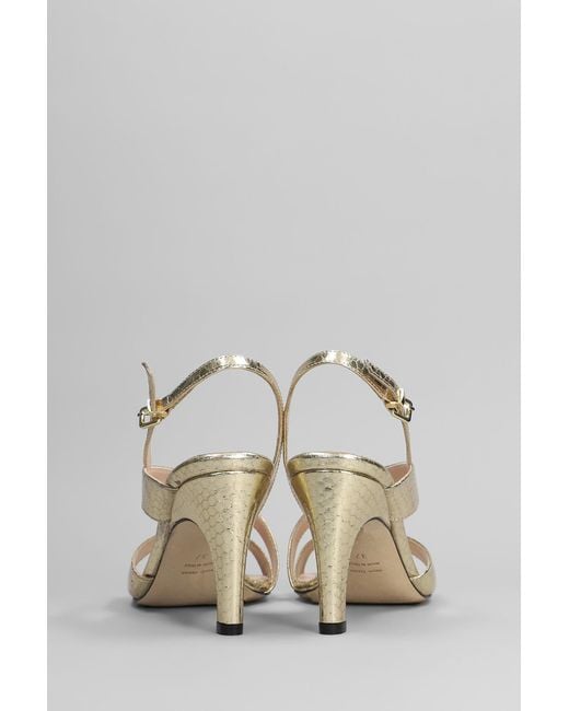 Evaluna Natural Sandals In Platinum Leather