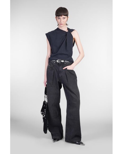Topwear Nayda in Cotone Nero di Isabel Marant in Blue
