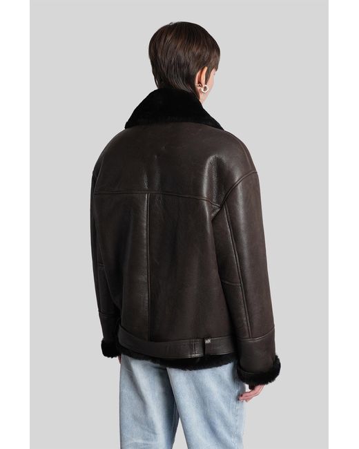 Halfboy Black Fur & Shearling In Brown Leather
