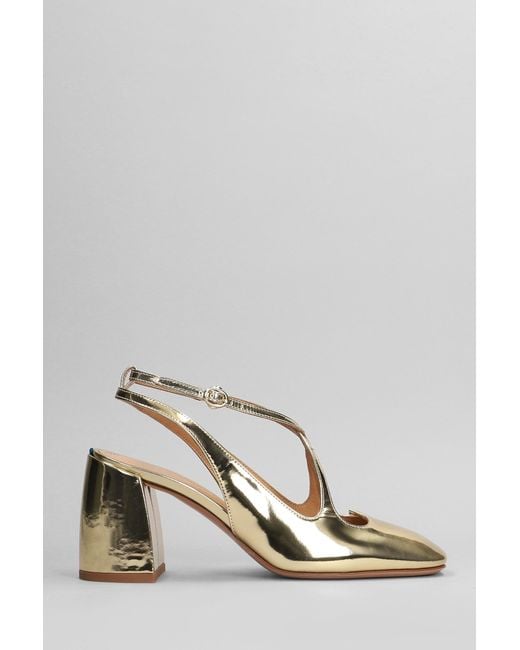 A.Bocca Metallic Pumps In Gold Patent Leather