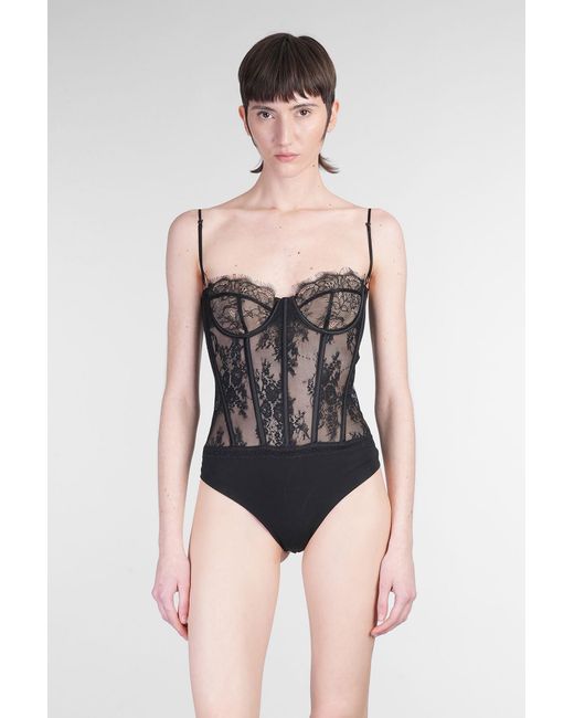 Body Gisela in Nylon Nero di retroféte in Black
