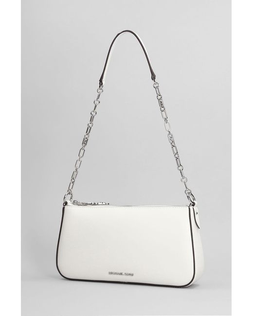 Borsa a spalla Empire in Pelle Bianca di Michael Kors in Natural
